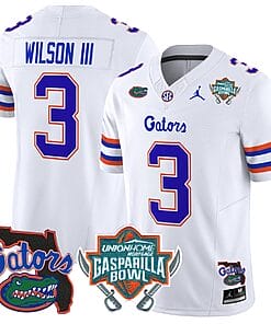 Eugene Wilson III Jersey #3 Florida Gators 2025 Gasparilla Bowl Patch White