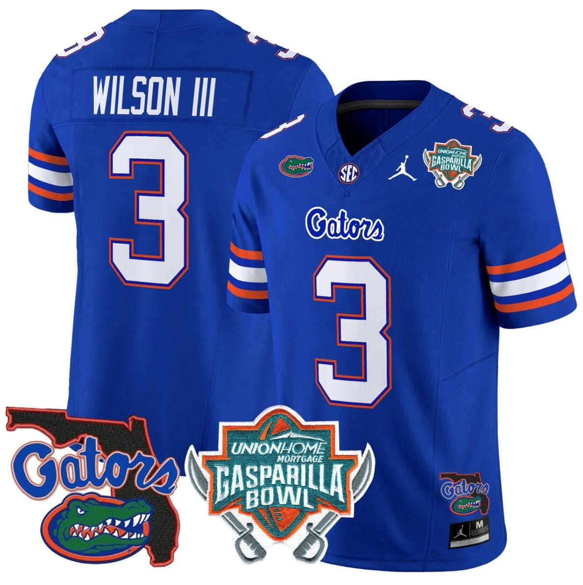 Eugene Wilson III Jersey #3 Florida Gators 2025 Gasparilla Bowl Patch Royal 1 Eugene Wilson III Jersey #3 Florida Gators 2025 Gasparilla Bowl Patch Royal