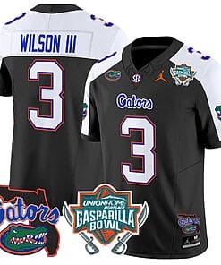 Eugene Wilson III Jersey #3 Florida Gators 2025 Gasparilla Bowl Patch Black Alternate