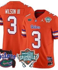 Eugene Wilson III Jersey #3 Florida Gators 2025 Gasparilla Bowl Patch Orange