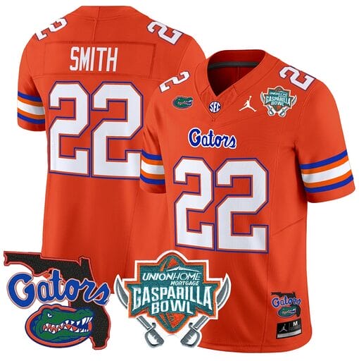 Emmitt Smith Jersey #22 Florida Gators 2025 Gasparilla Bowl Patch Orange