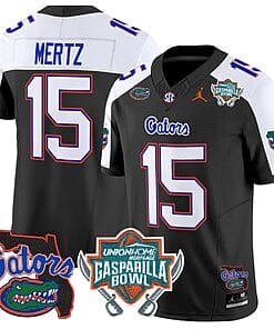 Graham Mertz Jersey #15 Florida Gators 2025 Gasparilla Bowl Patch Black Alternate