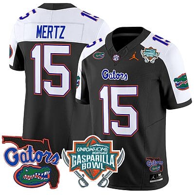 Graham Mertz Jersey #15 Florida Gators 2025 Gasparilla Bowl Patch Black Alternate 8 Graham Mertz Jersey #15 Florida Gators 2025 Gasparilla Bowl Patch Black Alternate