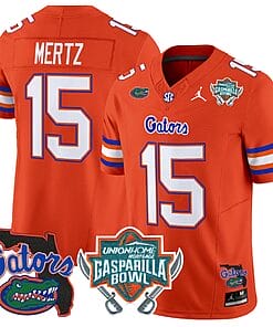 Graham Mertz Jersey #15 Florida Gators 2025 Gasparilla Bowl Patch Orange
