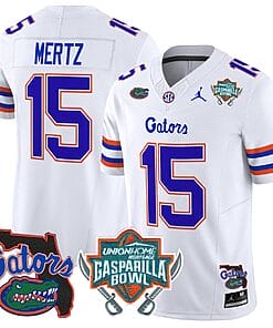 Graham Mertz Jersey #15 Florida Gators 2025 Gasparilla Bowl Patch White