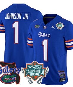 Montrell Johnson Jr Jersey #1 Florida Gators 2025 Gasparilla Bowl Patch Royal