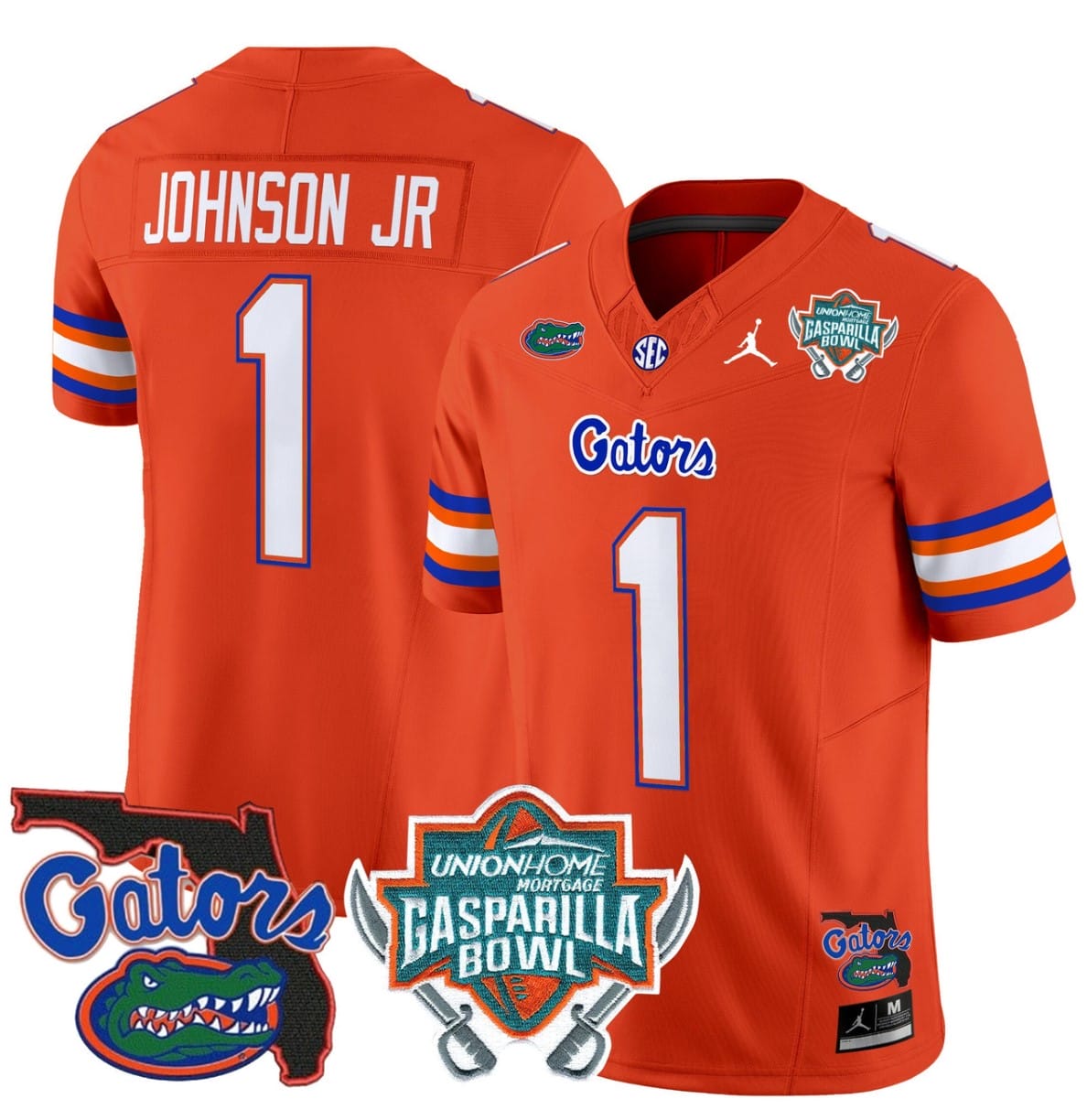 Montrell Johnson Jr Jersey #1 Florida Gators 2025 Gasparilla Bowl Patch Orange 1 Montrell Johnson Jr Jersey #1 Florida Gators 2025 Gasparilla Bowl Patch Orange