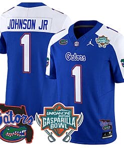 Montrell Johnson Jr Jersey #1 Florida Gators 2025 Gasparilla Bowl Patch Royal Alternate