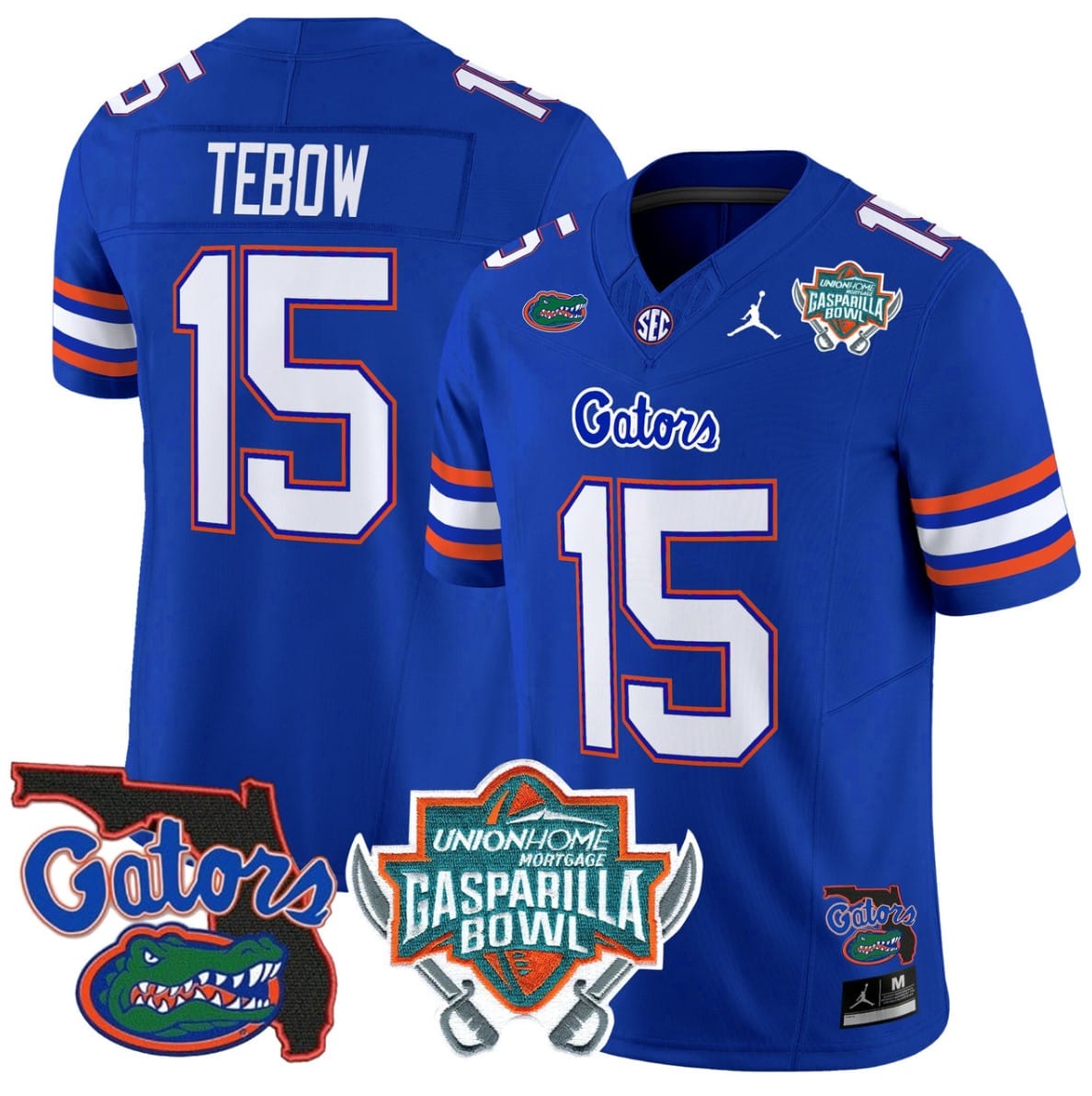 Tim Tebow Jersey #15 Florida Gators 2025 Gasparilla Bowl Patch Royal 1 Tim Tebow Jersey #15 Florida Gators 2025 Gasparilla Bowl Patch Royal
