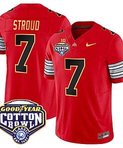 CJ Stroud Jersey #7 Ohio State 'Heritage Stripe' Cotton Bowl Red