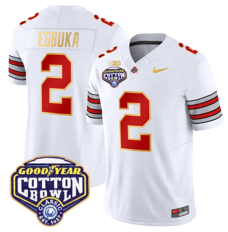 Emeka Egbuka Jersey #2 Ohio State 'Heritage Stripe' Cotton Bowl Football Stitched 5 Emeka Egbuka Jersey #2 Ohio State 'Heritage Stripe' Cotton Bowl Football Stitched - Image 5