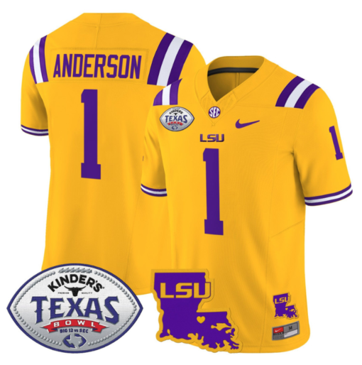 Aaron Anderson Jersey #1 LSU Tigers 2024 Texas Bowl Football All Stitched - Image 4