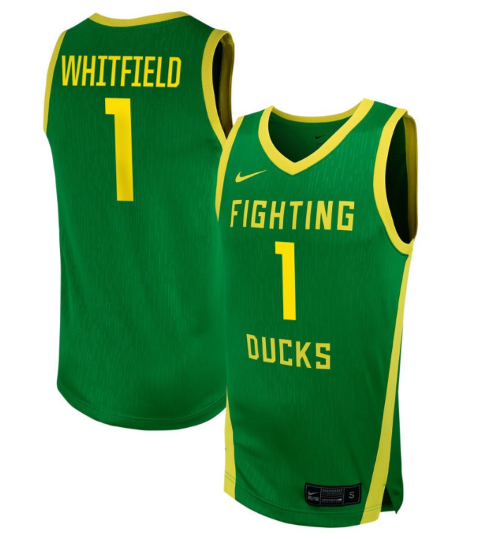 Alexis Whitfield Jersey #1 Oregon Ducks NIL Basketball Green 1 Alexis Whitfield Jersey #1 Oregon Ducks NIL Basketball Green