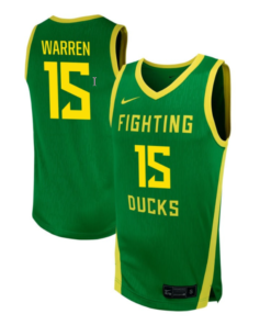 Andre Warren Jersey #15 Oregon Ducks NIL Basketball Green