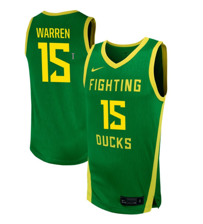 Andre Warren Jersey #15 Oregon Ducks NIL Basketball Green 1 Andre Warren Jersey #15 Oregon Ducks NIL Basketball Green