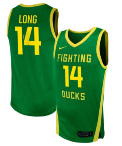 Ari Long Jersey #14 Oregon Ducks NIL Basketball Green