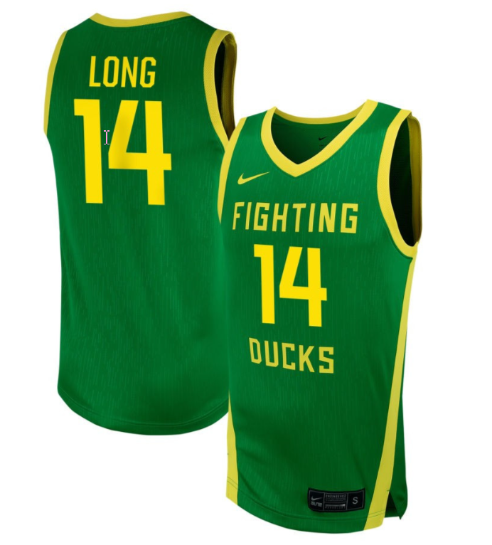Ari Long Jersey #14 Oregon Ducks NIL Basketball Green 1 Ari Long Jersey #14 Oregon Ducks NIL Basketball Green