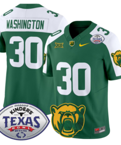 Bryson Washington Jersey #30 Baylor Bears 2024 Texas Bowl Football All Stitched