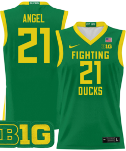 Brandon Angel Jersey #21 Oregon Ducks 2024 Lightweight Basketball Green