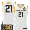 Brandon Angel Jersey #21 Oregon Ducks 2024 Lightweight Basketball White Gold