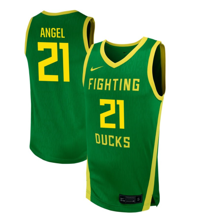 Brandon Angel Jersey #21 Oregon Ducks NIL Basketball Green 1 Brandon Angel Jersey #21 Oregon Ducks NIL Basketball Green