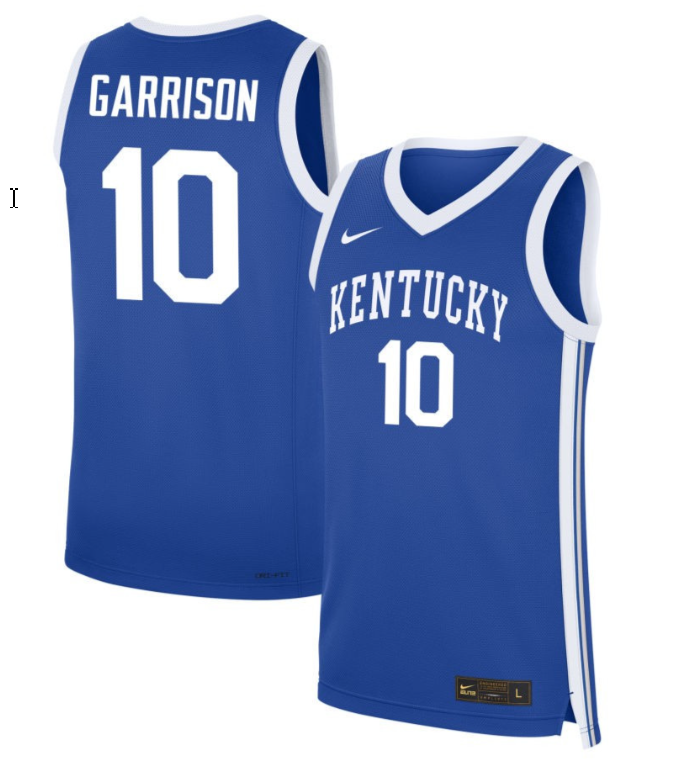 Brandon Garrison Jersey #10 Kentucky Wildcats NIL Basketball Royal 1 Brandon Garrison Jersey #10 Kentucky Wildcats NIL Basketball Royal