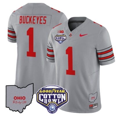 Buckeyes Jersey #1 Ohio State Buckeyes Cotton Bowl Patch Football All Stitched 12 Buckeyes Jersey #1 Ohio State Buckeyes Cotton Bowl Patch Football All Stitched