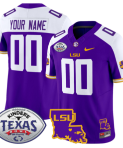 Custom LSU Tigers Jersey 2024 Texas Bowl Patch Football Stitched