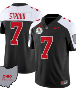 CJ Stroud Jersey #7 Ohio State Rose Bowl Patch Football V3 All Stitched