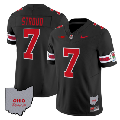 CJ Stroud Jersey #7 Ohio State Rose Bowl Patch Football V3 All Stitched