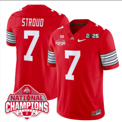CJ Stroud Jersey #7 Ohio State 2025 CFP Patch National Champions Football All Stitched 12 C J Stroud Jersey #7 Ohio State 2025 CFP Patch National Champions Football All Stitched