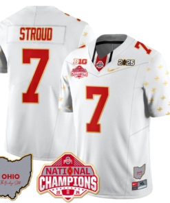 C J Stroud Jersey #7 Ohio State National Champions 2025 Patch Football All Stitched