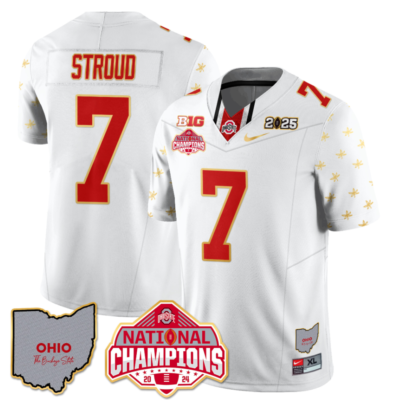 C J Stroud Jersey #7 Ohio State National Champions 2025 Patch Football All Stitched