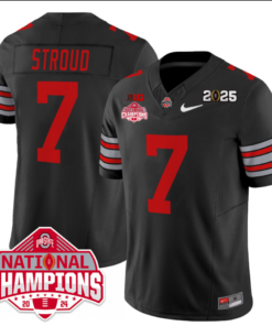 CJ Stroud Jersey #7 Ohio State 2025 CFP Patch National Champions Football All Stitched