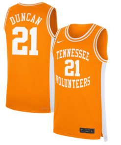 Campbell Duncan Jersey #21 Tennessee Volunteers Basketball NIL Orange