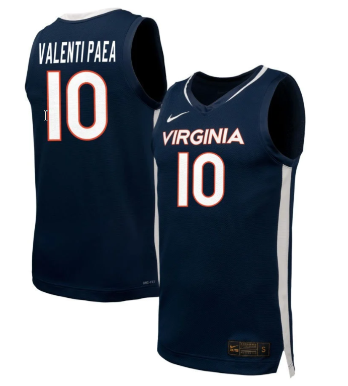 Casey Valenti Paea Jersey #10 Virginia Cavaliers Unisex NIL Basketball Navy 1 Casey Valenti Paea Jersey #10 Virginia Cavaliers Unisex NIL Basketball Navy