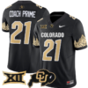 Coach Prime Jersey #21 Colorado Buffaloes Vapor Limited Football All Stitched