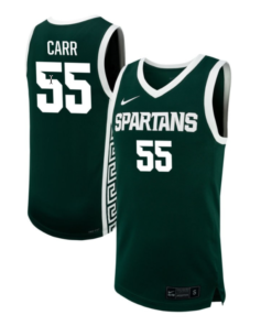 Coen Carr Jersey #55 Michigan State Spartans NIL Basketball Green