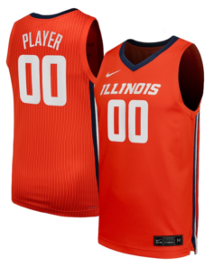 Custom Illinois Fighting Illini Jersey Name, Number NIL Basketball Orange