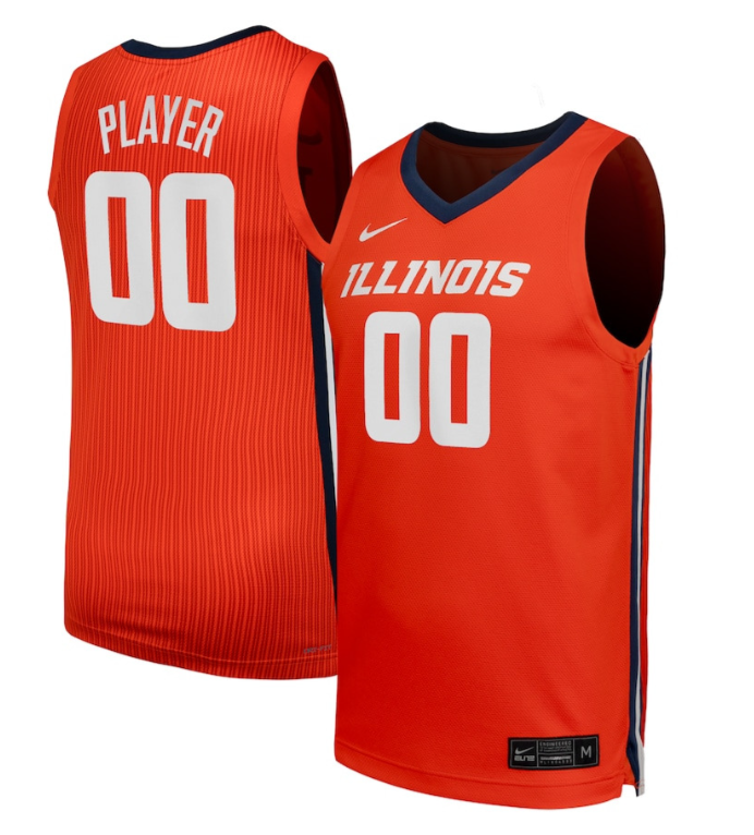 Custom Illinois Fighting Illini Jersey Name, Number NIL Basketball Orange 1 Custom Illinois Fighting Illini Jersey Name, Number NIL Basketball Orange
