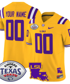 Custom LSU Tigers Jersey 2024 Texas Bowl Patch Football Stitched