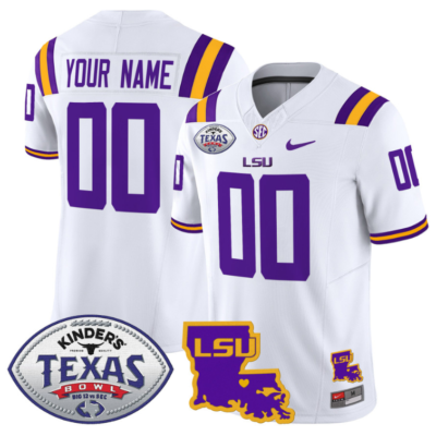 Custom LSU Tigers Jersey 2024 Texas Bowl Patch Football Stitched