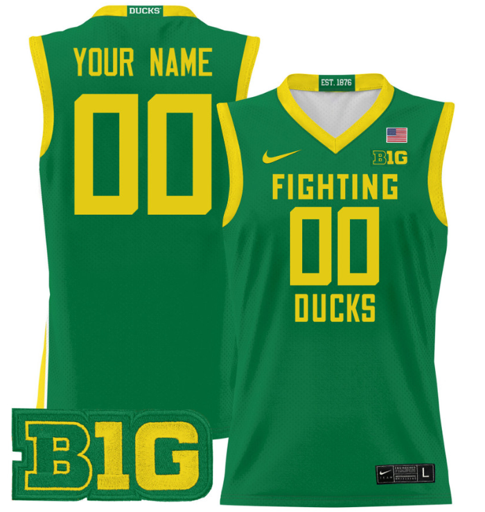 Custom Oregon Ducks Jersey 2024 Lightweight Basketball Green 1 Custom Oregon Ducks Jersey 2024 Lightweight Basketball Green
