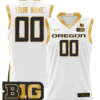 Custom Oregon Ducks Jersey 2024 Lightweight Basketball White Gold 4 Custom Oregon Ducks Jersey 2024 Lightweight Basketball White Gold