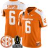 Dylan Sampson Jersey #6 Tennessee Vols Playoff First Round Patch Football All Stitched