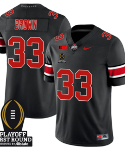 Devin Brown Jersey #33 Ohio State Buckeyes Playoff First Round Patch Football All Stitched