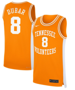 Darlinstone Dubar Jersey #8 Tennessee Volunteers Basketball NIL Orange