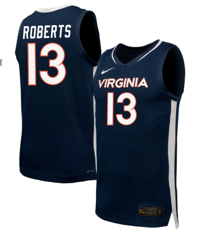 Desmond Roberts Jersey #13 Virginia Cavaliers NIL Basketball Navy 1 Desmond Roberts Jersey #13 Virginia Cavaliers NIL Basketball Navy