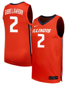 Dra Gibbs Lawhorn Jersey #2 Illinois Fighting Illini NIL Basketball Orange