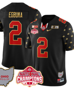 Alternative view of Emeka Egbuka Jersey #2 Ohio State National Champions 2025 Patc Football All Stitched